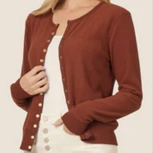 Zenana Snap Front Cardigan Sweater XL Rust